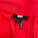 DKNY Pants SZ 16 Flame Red Gold Zippers NWT Cargo Straight Wide Leg Twill Office Photo 3
