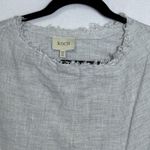 Koch Grey Linen Blend Boho Embroidered Trim Boxy Cap Sleeve Mini Dress Size XS Photo 3