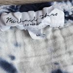 Michael Stars Tie Dye Maxi Dress Puff Sleeve VNeck Relaxed Fit White Blue size M Photo 1