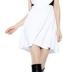 Alice + Olivia White Skater Dress with Black Lace Backing Photo 0