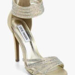 Steve Madden  gold shimmer and embellished Strappy heels, size 6 BIN 16 Photo 0