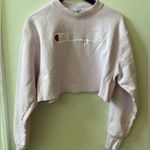 Champion long sleeve cropped crewneck, pink, size medium Photo 0