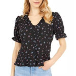 1. State  Plus Size Ruffle Floral Print Button Front Puff‎ Sleeves Blouse Size 1X Photo 0