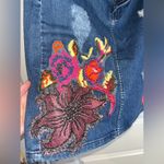Anthropologie Gardener’s Denim Embellished Skirt Cecilia Prada SP Appliqué Rose Photo 9