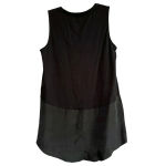 Garnet Hill  Black Cotton and Silk High Low Tank Top Size Small Photo 1