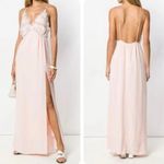 For Love & Lemons lovebird blush Pink Maxi nightgown lace Dress L Photo 3