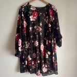 Torrid  Black Floral Chiffon Open Front Lightweight Kimono Plus Size 1/2 Photo 2