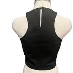 Sunday in Brooklyn Anthropologie  Black Crop Top Halter Neck Rosettes Size S NWT Photo 4