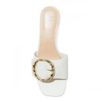 A New Day  Womens Diana Buckle Mule Heels 89998799 Cream Off White 6.5 Photo 1