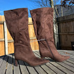 A New Day womans Boots Brown faux suede size 9.5 wide knee high winter fall nwt Photo 0