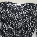 ZARA  Pleated Blouse Polka Dot Black White Size S Photo 4