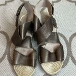 Eileen Fisher  Willow Bronze Wedge Espadrille Leather Sandals Open Toe Photo 1