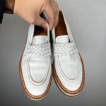 Clergerie Paris Baldie Derby Size 36.5 Platform Loafer White Leather Woven Shoes Photo 1