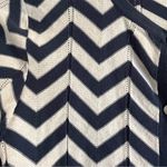 Lands' End Lands’ End 100% Supima Cotton Cardigan Womens‎ Size Small Navy and White Chevron Photo 2