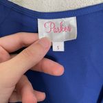 Parker  Blue V Neck Silk Dress Small Photo 6