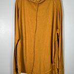 Free People Golden Yellow Cowl Neck Long Sleeve Oversized Top Medium M Autumn Photo 4