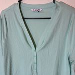 Athleta  Uptempo Ribbed Henley Top‎ Long Sleeve Seafoam Green Size Large Photo 1