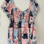 No Boundaries Y2K Babydoll Patchwork Peasant Top Square Neck Smocked Floral Paisley Boho XXXL‎ Photo 0