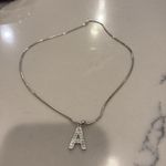 Sterling silver NWT 18” chain with rhinestone initial A Photo 0