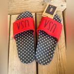 Rae Dunn Womens size 7 patriotic USA  slides Photo 2