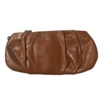 Hobo Leather Pleated Clutch / Pouch Carmel Tan (10.5” x 5”) Brown Photo 2