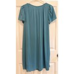 Adonna Sleepwear Embroidered Neck Short Sleeve Nightgown Sleep Dress Petite PM Blue Size M Photo 3