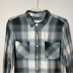MOSSIMO Women’s Black and Gray Plaid Button Down Shirt Size XL Photo 1