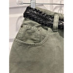 Unionbay VTG NWT Union Bay Shorts Juniors 5/6 Green Denim High Waist Mom Belt Deadstock‎ Photo 3