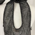 Bishop and Young New Flocked Dot Tie Neck Sleeveless Blouse Black Photo 13