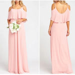 Show Me Your Mumu NWT Caitlin Ruffle Maxi Dress in Rosebud Chiffon Photo 5