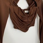 House Of CB Natelle Chocolate Brown Corset Longsleeve Top Womens XS Photo 4