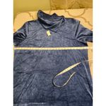 Talbots Plus dark blue fold over cowl neck velvet side button Tunic, size 2X,NWT Photo 7