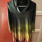 Art of Cloth Ombre Tie Dye Shark Tail Cowl Neck Tunic Yellow Size XS Photo 5