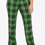 Hot Topic  Women's Green Black Plaid Denim Straight-Leg Pants Size XL Photo 0
