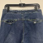 Vintage Y2K Adolfo Women’s Size 10 Flare Jeans Green Stitching Blue Photo 4