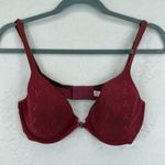 Victoria's Secret  34D Bra Burgundy Triangle‎ Pattern Unlined Wireless Photo 0