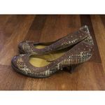 Vince Camuto Women’s Fabric Tweed Brown Tweed/Leather Kitten Heels Casual 6.5M Photo 1