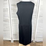 Buttons Vintage Union Made Sleeveless Shift Dress Black w Gold -16 Photo 3