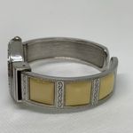 Studio women watch silver tone 32mm round quartz analog cuff bracelet running Photo 2