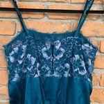 Auden Women's Sheer Floral Lace Square Neck Tank Lingerie Bodysuit Green Photo 3