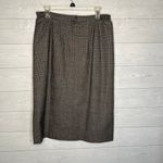 Vintage glen check plaid pleated below the knee skirt Size 12 Gray Photo 1