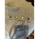 Carmen Marc Valvo Grey Cardigan Lightweight Rayon Gold Snaps New XL Photo 4