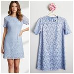 Likely ‎ Light Blue Lace Overlay Shortsleeve Dress Photo 1