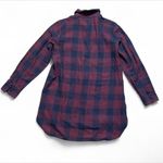 Fat Face Women US L /16 Plaid Flannel Tunic Red Navy Button Down Top Boho Camp Size L Photo 4