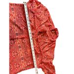 Free People Bright Red/Pink Boho Slouchy Sheer Hi Low Button Up Top S Photo 9