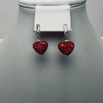 Crystal Red Heart‎ and Clear Crystal Earrings Photo 1