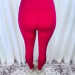 Zenana New Women's Wide Waistband Full Length Leggings With Pockets Red Large Photo 5