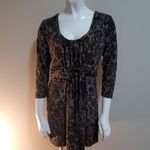 Soma  Tan & Black Faux Lace Patterned Dress (M) Photo 2