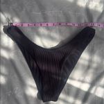 Black Ribbed Cheeky Bikini Bottom Photo 2