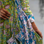 Shobitam 6M Flare Lime Green & Ferozi Angrakha Anarkali Dress Multiple Size XL Photo 4